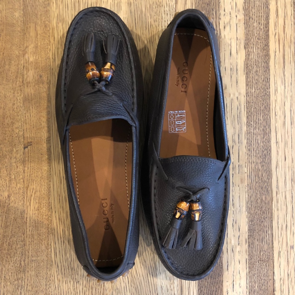 Gucci tassel loafers / moccasins 37 brown new+auth